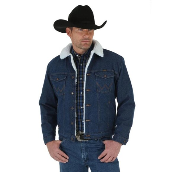 MEN'S PREOWNED VINTAGE 1970s WRANGLER WESTERN SHERPA LINED DENIM JACKET SIZE MED - Picture 3 of 14